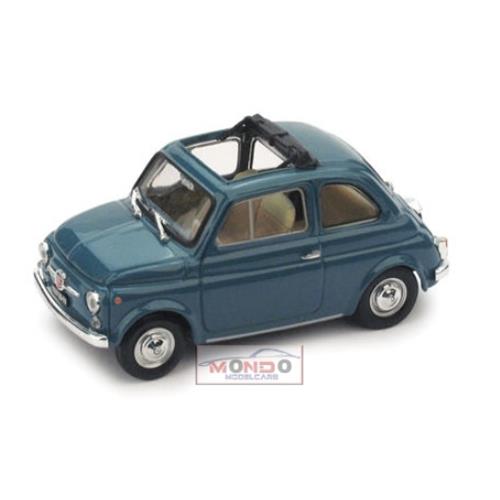 1:43 BRUMM Fiat 500F Tetto Aperto Open 1965 Blue Medio R454-08
