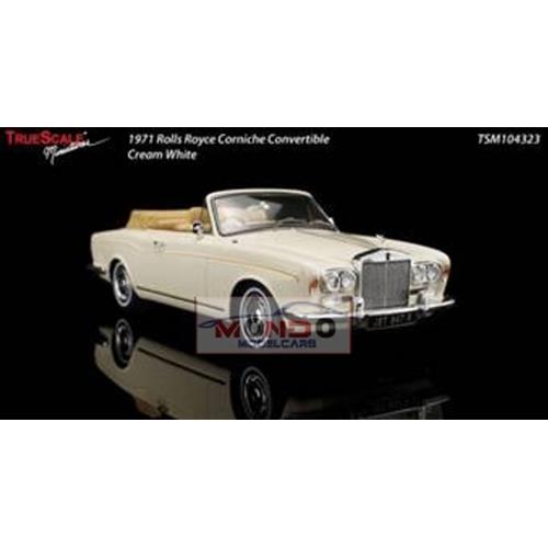 ROLLS ROYCE CORNICHE CONVERTIBLE CREAM WHITE 1971 TRUE SCALE MINIATURES TSM104323