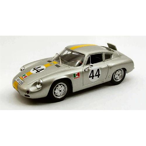 1:43 BEST Porsche 1600Gs Abarth #44 Targa Florio 1962 Conte Pucci Barth Silver Yellow BE9444