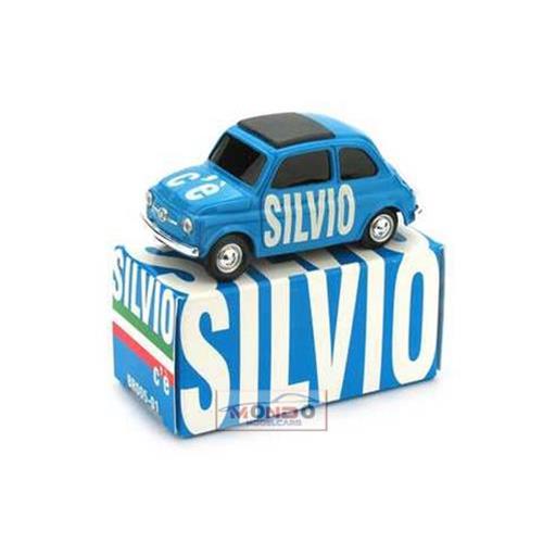 1:43 BRUMM Fiat 500 Election-Day 2008 Aprile 2008 Silvio Light Blue BR005-01