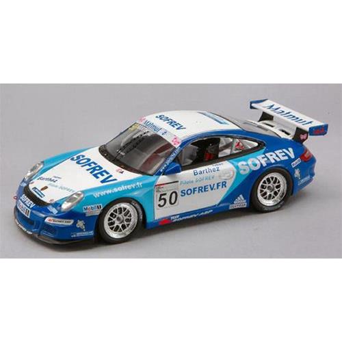 PORSCHE 911 997 #50 Team Sofrev Asp Carreracup 2008 Vip Fabien Barthez White Blue MX008