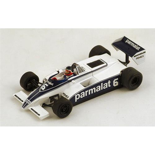 Brabham F1 Bt49C Parmalat #6 Monaco Gp 1981 H.Rabaque White Blue S4348