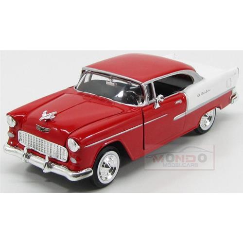1:24 MOTORMAX Chevrolet Bel Air 2-Door 1957 Red White MTM73228R