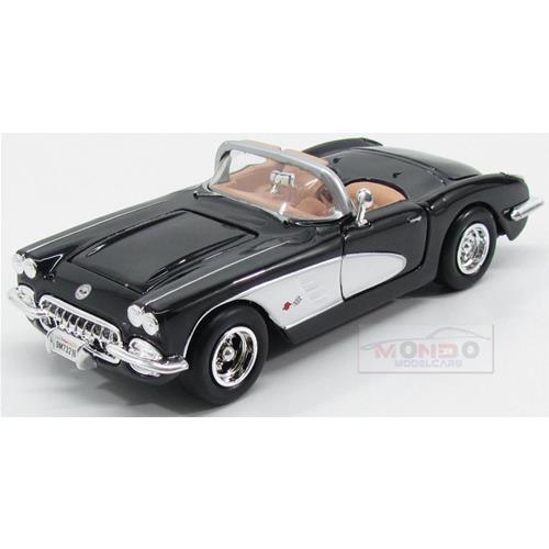 1:24 MOTORMAX Chevrolet Corvette Cabriolet 1959 Black White MTM73216BK