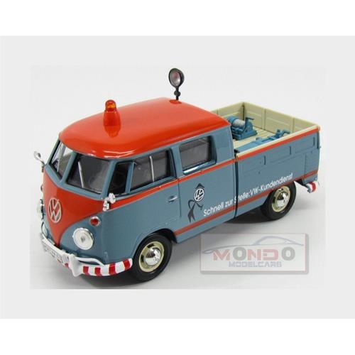 Volkswagen T1 Type 2 Double Cabine Pick-Up Kundendiest 1962 Light Blue Orange MTM79555