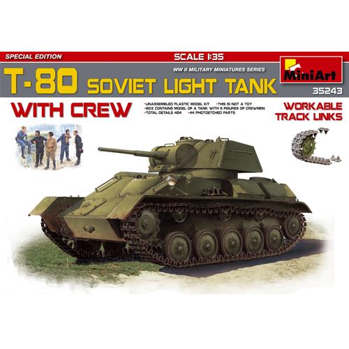 T-80 soviet light tank w/crew Kit MIN35243