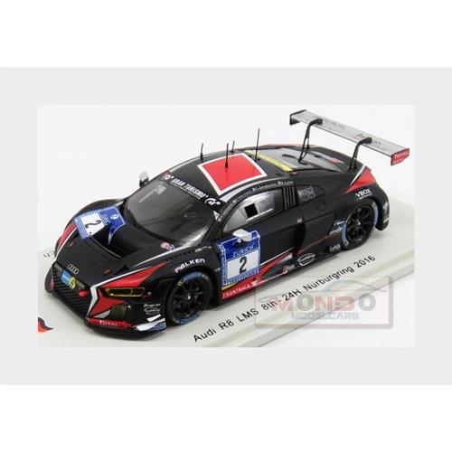 Audi R8 Lms #2 24H Nurburgring 2016 S.Leonard R.Frijns E.Sandstrom F.Vervisch Matt Black Red SG238