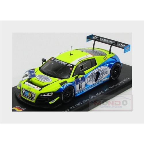 Audi R8 Lms Ultra #16 10Th 24H Adac Nurburgring 2014 D.Busch M.Busch M.Lauck S.Landmann Yellow Fluo Chrome Blue SG137