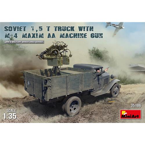 Soviet 1,5 T Truck W/ M-4 Maxim Aa Machine Gun Kit MIN35186