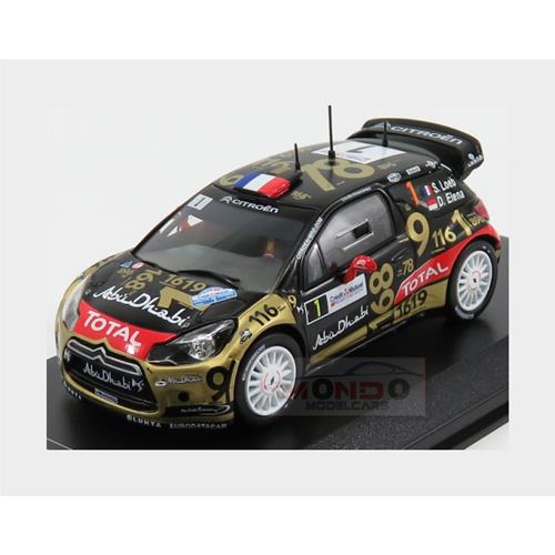 1:43 IXO Citroen Ds3 Abu Dhabi Wrc #1 Rally France 2013 S.Loeb D.Elena Matt Black Gold Red IXODCC14002
