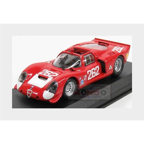 1:43 BEST Alfa Romeo 33.2 #262 Targa Florio 1969 Vaccarella De Adamich Red BE9147-2