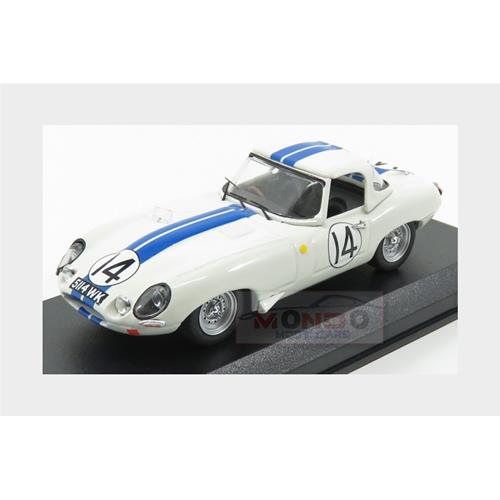 1:43 BEST Jaguar E-Type #14 24H Le Mans 1963 Hansgen Pabst White Blue BE9775