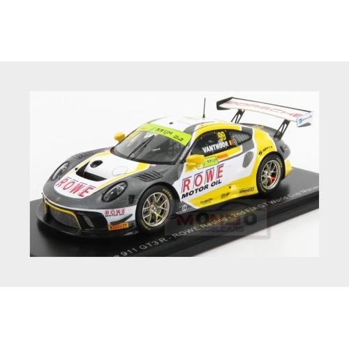 Porsche 911 991-2 Gt3 Team Rowe Racing #99 2Nd Fia Gt World Cup Macau 2019 L.Vanthoor Yellow Grey White SA210