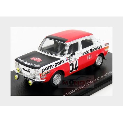 Simca 1000 Rally #2 Rally Montecarlo 1973 B.Fiorentino M.Gelin Red White Black S9457
