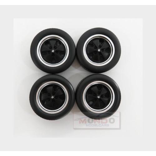 Accessories Porsche 911 4X Wheels And Tire Set 1976 Black KKDCACC010