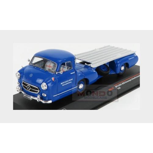 Mercedes Benz Racing Car Transporter Truck Rennabtellung 1955 Blue RAC342