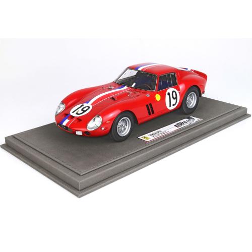 Ferrari 250 Gto Coupe Ch.3705Gt Team Pierre Noblet #19 2Nd 24H Le Mans 1962 J.Guichet P.Noblet Con Vetrina With Showcase Red White Blue BBR1854V