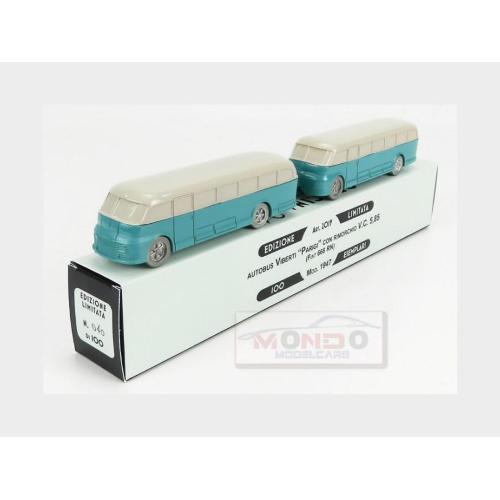 Fiat 666Rn Autobus Con Rimorchio Viberti Parigi 1946 Light Blue Grey ART2019A