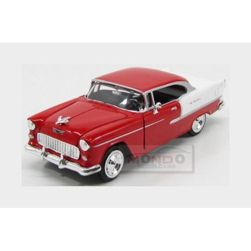 1:24 MOTORMAX Chevrolet Bel Air 2-Door 1955 Red White MTM73229R