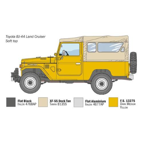Toyota Land Cruiser BJ-44 Soft/Hard Top include ruote in gomma morbida Kit IT3630