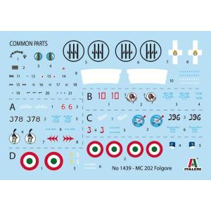 Mc 202 Folgore Super Decal Per 4 Versioni Aereo Plane Kit IT1439