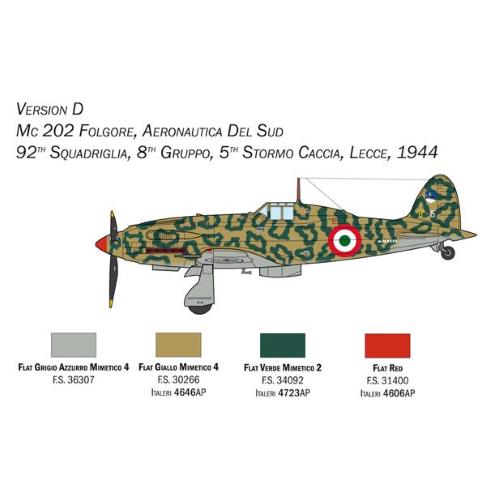 Mc 202 Folgore Super Decal Per 4 Versioni Aereo Plane Kit IT1439