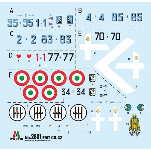 Fiat Cr.42 Falco Aeronatica Militare Battle Of Britain Airplane 1939 Kit IT2801