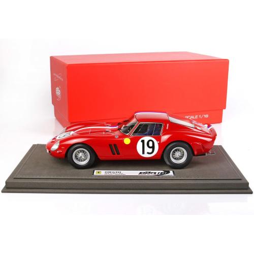 Ferrari 250 Gto Coupe Ch.3705Gt Team Pierre Noblet #19 2Nd 24H Le Mans 1962 J.Guichet P.Noblet Con Vetrina With Showcase Red White Blue BBR1854V