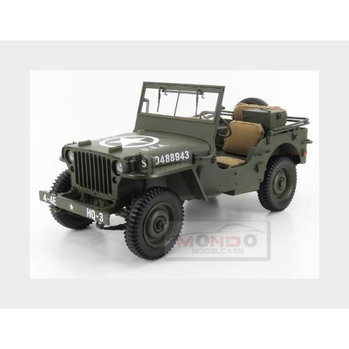1:8 PREMIUM-X Jeep Willys Mb Usa Army With Trailer And M3 Gun 1943 Military Green PR8-0010
