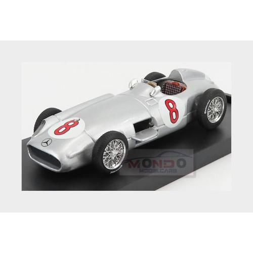 1:43 BRUMM Mercedes Benz F1 W196 #8 Winner Holland Gp Juan Manuel Fangio 1955 World Champion Silver R072