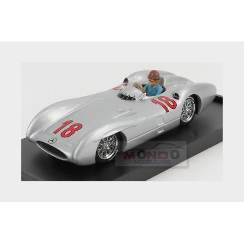 1:43 BRUMM Mercedes Benz F1 W196C #18 Juan Manuel Fangio Season 1954 World Champion With Driver Figure Silver R280-CH