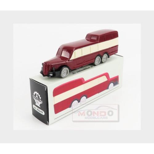 1:76 OFFICINA-942 Om Fiat Titano Autobus Gran Turismo Panoramico Carrozzeria Varesina 1938 Red Cream ART2024A