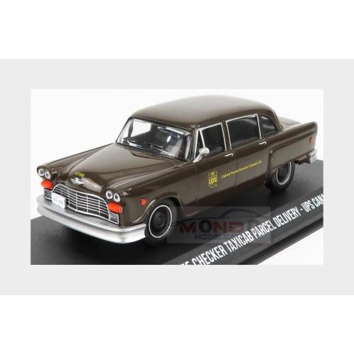 1:43 GREENLIGHT Checker Taxi Cab Ups Canada 1975 Brown GREEN86196