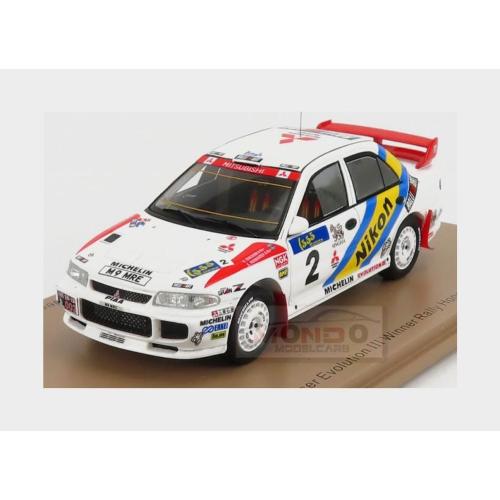 1:43 SPARK Mitsubishi Lancer Evolution Mkiii #2 Winner Rally Hong Kong Beijing 1995 K.Eriksson S.Parmander White Red S6507