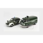 1:32 SCHUCO Volkswagen Set 2X T1 Van + Beetle Kafer Maggiolino Polizei 1962 White Green 450774400