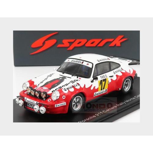 1:43 SPARK Porsche 911 Carrera (Night Version) #17 Rally Montecarlo 1977 F.Bondil D.Emmanuelli White Red S6635
