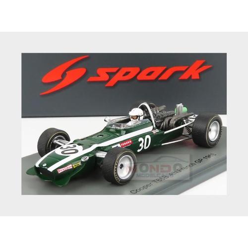 1:43 SPARK Cooper F1 T86B #30 France Gp 1968 V.Elford Green White S6984