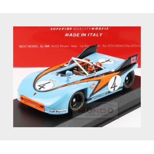 1:43 BEST Porsche 908/3 Spider #4 Targa Florio 1971 P.Rodriguez H.Muller Light Blue Orange BE9125-2