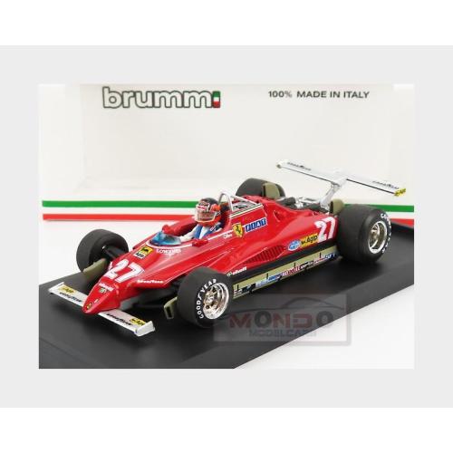 1:43 BRUMM Ferrari F1 126C2 #27 Usa Ovest Long Beach Gp 1982 Gilles Villeneuve With Driver Figure Red R272-CH