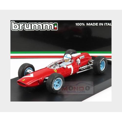 1:43 BRUMM Ferrari F1 158 #7 Winner German Gp John Surtees 1964 World Champion With Driver Figure Red R290B-CH
