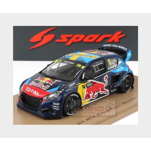 1:43 SPARK Peugeot 208 Wrx Red Bull Team Hansen #1 Winner Race 7 World Rx Spain 2020 T.Hansen Blue Red Yellow S7880