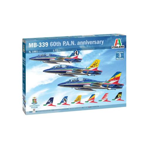 1:72 ITALERI Mb-339 60Th P.A.N. Anniversary 3 Pcs Frecce Tricolori Kit IT1461