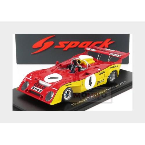 1:43 SPARK Mirage Gr7 #4 2Nd 1000Km Nurburgring 1975 H.Ganley T.Schenker Red Yellow S0315