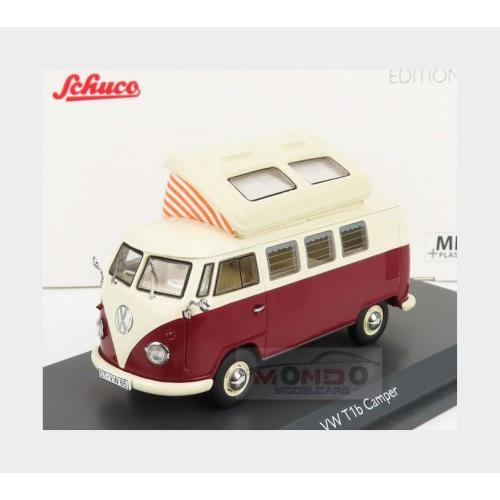 1:43 SCHUCO Volkswagen T1B Minibus Camping 1962 Red Cream 450377900