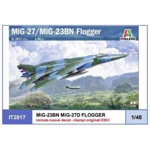 1:48 ITALERI Mig-23Bn Mig-27D Flogger Airplane Kit IT2817