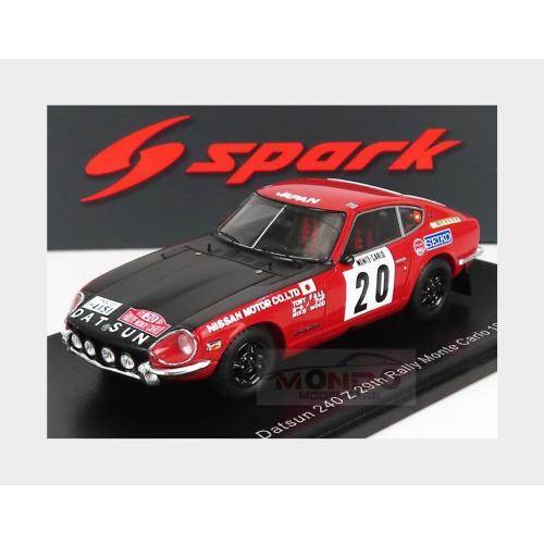 1:43 SPARK Datsun 240Z #20 Rally Montecarlo 1972 T.Fall M.Wood Red Black S6284