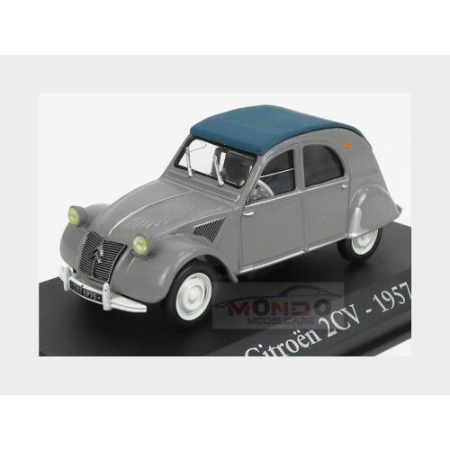 1:43 EDICOLA Citroen 2Cv Cabriolet Closed 1957 Con Vetrina With Showcase Grey AUTOINDRBA004-VET