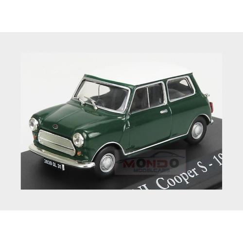 1:43 EDICOLA Mini Cooper S 1967 Con Vetrina With Showcase Green White AUTOINDRBA003-VET