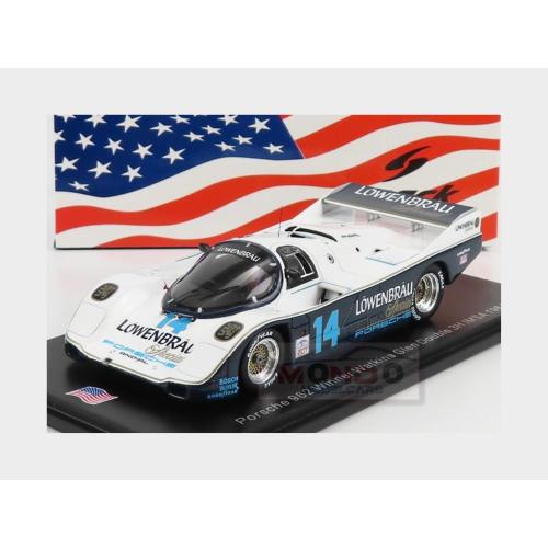 1:43 SPARK Porsche 962 #14 Winner Imsa Double 3H Watkins Glen 1984 A.Holbert B.Bell J.Adams White Blue US174
