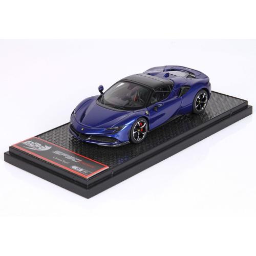 1:43 BBR Ferrari Sf90 Stradale Hybrid Spider 1000Hp Closed Roof 2020 Blu Elettrico Blue Met BBRC249B